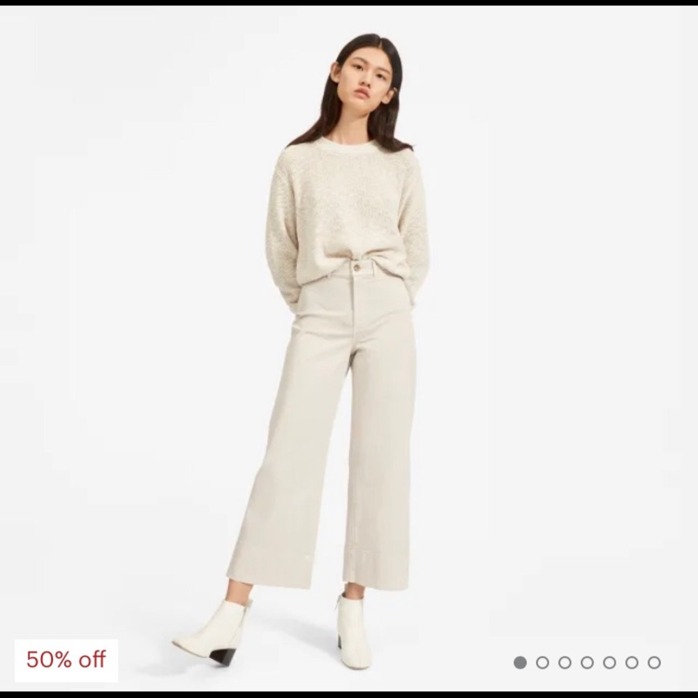 EUC Everlane Wide Leg Crop Chino in Sand size 2